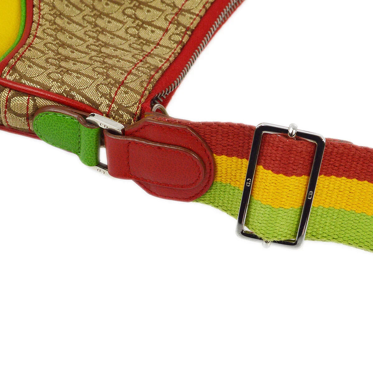Christian Dior 2004 Rasta-Color Trotter Saddle Shoulder Bag