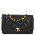 Chanel 1994-1996 Black Lambskin Small Diana Shoulder Bag