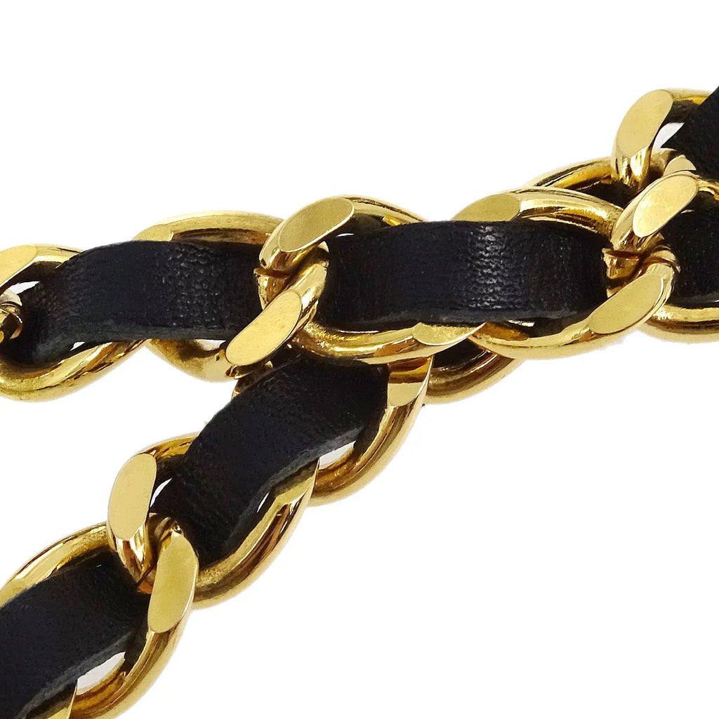Chanel Chain Sunglasses Eyewear Black Small Good