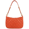 Chanel 2001-2003 Orange Caviar Shoulder Bag