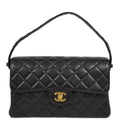 Chanel 1996-1997 Black Lambskin Double Sided Classic Flap Handbag