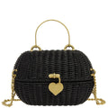 Chanel * 2004-2005 Black Rattan Basket 2way Shooulder Handbag