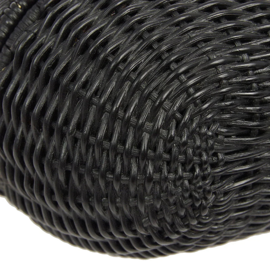 Chanel * 2004-2005 Black Rattan Basket 2way Shooulder Handbag