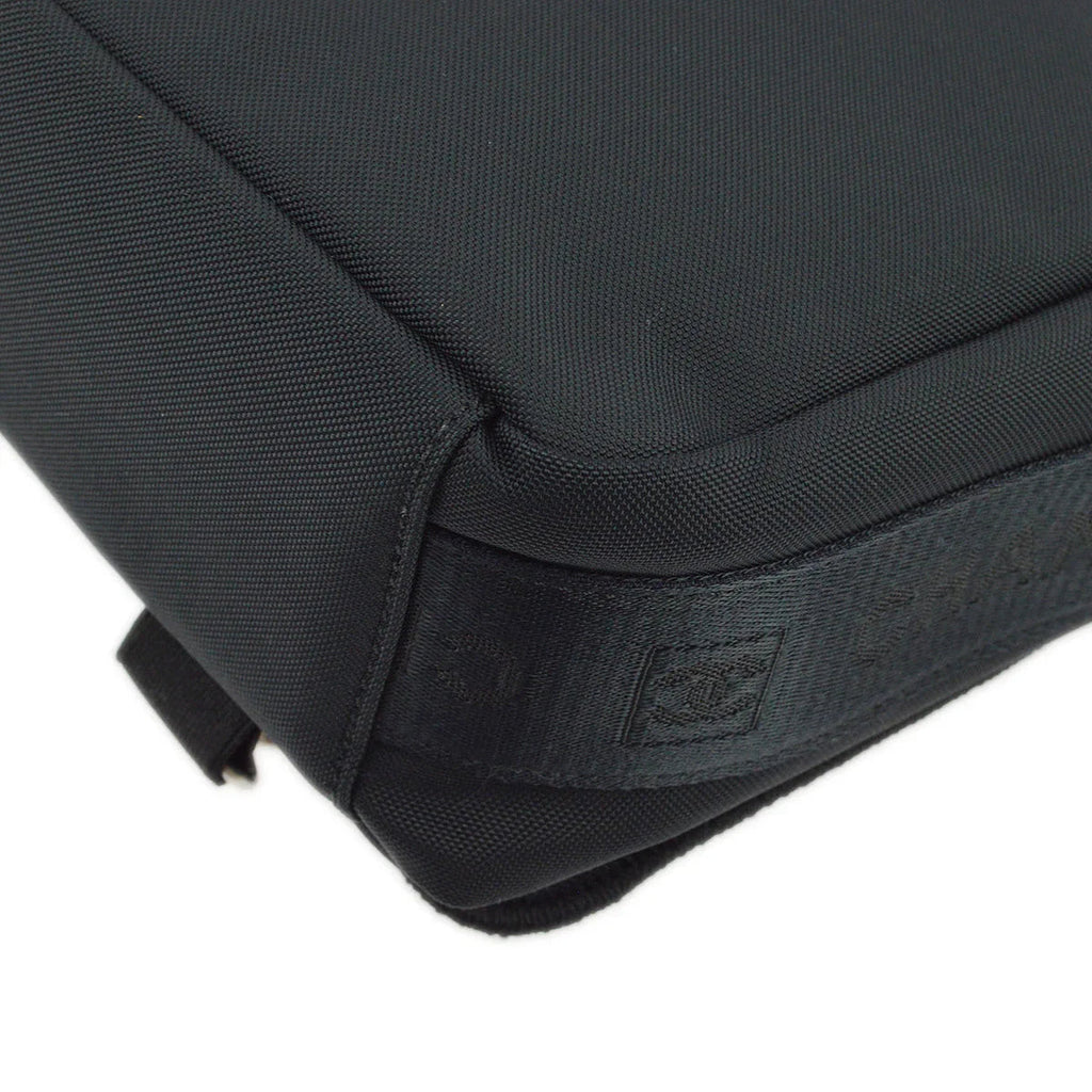 Chanel 2004-2005 Black Felt Nylon Sport Line 2way Shoulder Handbag