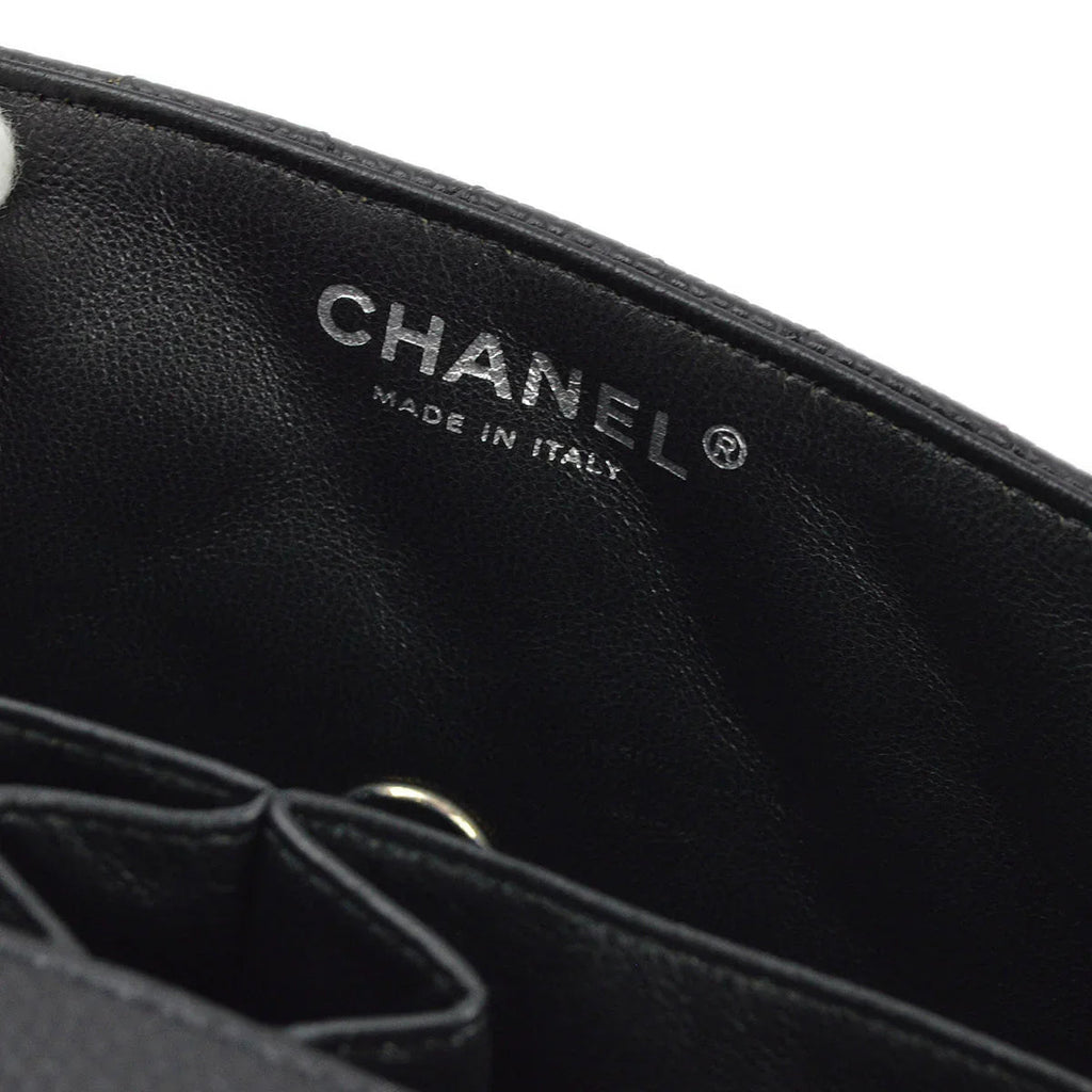 Chanel 2009-2010 Black Caviar East West Shoulder Bag