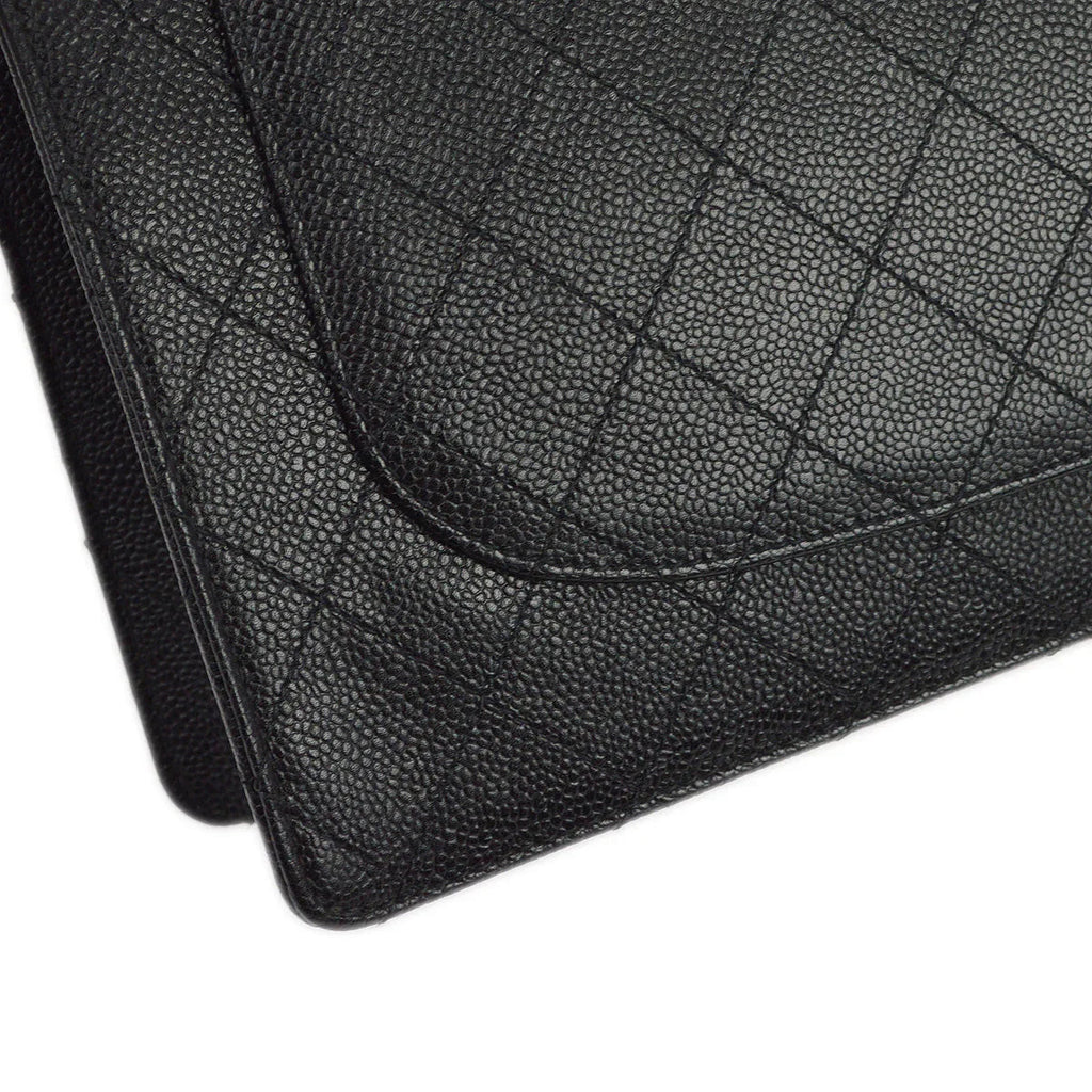 Chanel 1997-1999 Black Caviar Single Flap Shoulder Bag