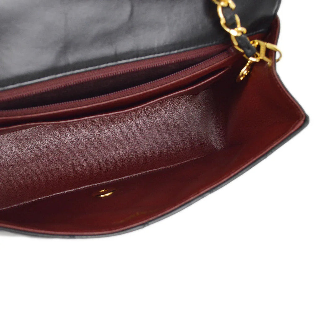Chanel 1996-1997 Black Lambskin Small Diana Shoulder Bag