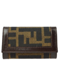 Fendi 2000 Brown Zucca Six Hook Key Case Small Good