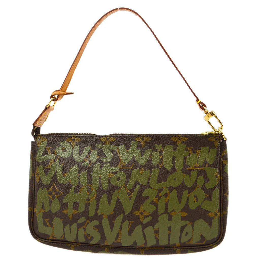 Louis Vuitton 2001 khaki Graffiti Pochette Accessoires Handbag M92191