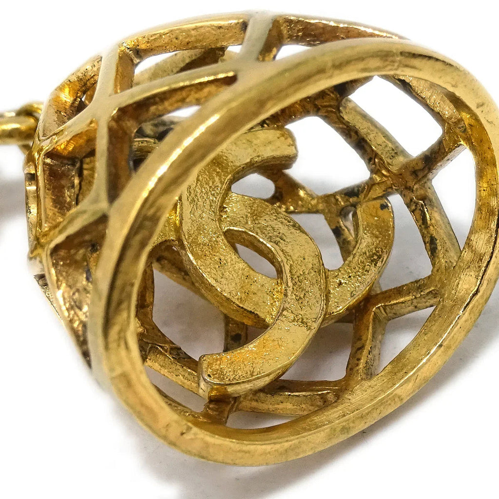 Chanel Gold Bell Dangle Earrings Clip-On