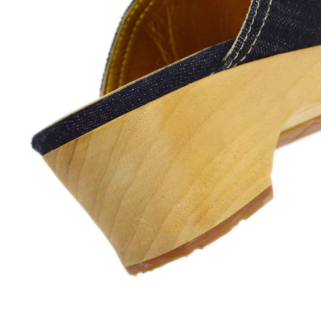 Chanel Navy Denim Sabot Sandals Shoes #35