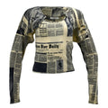Christian Dior Newspaper Top Bolero Set Beige