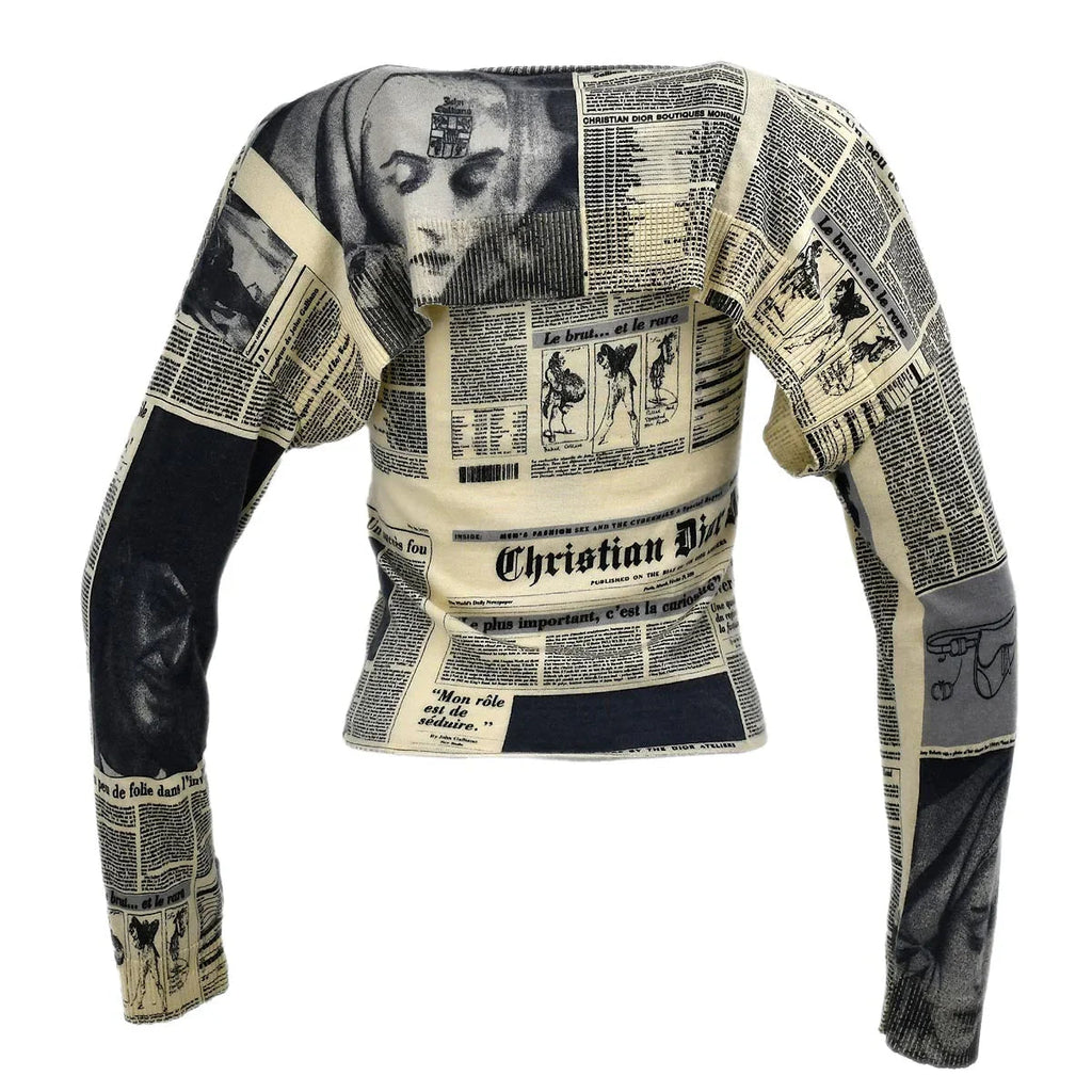 Christian Dior Newspaper Top Bolero Set Beige