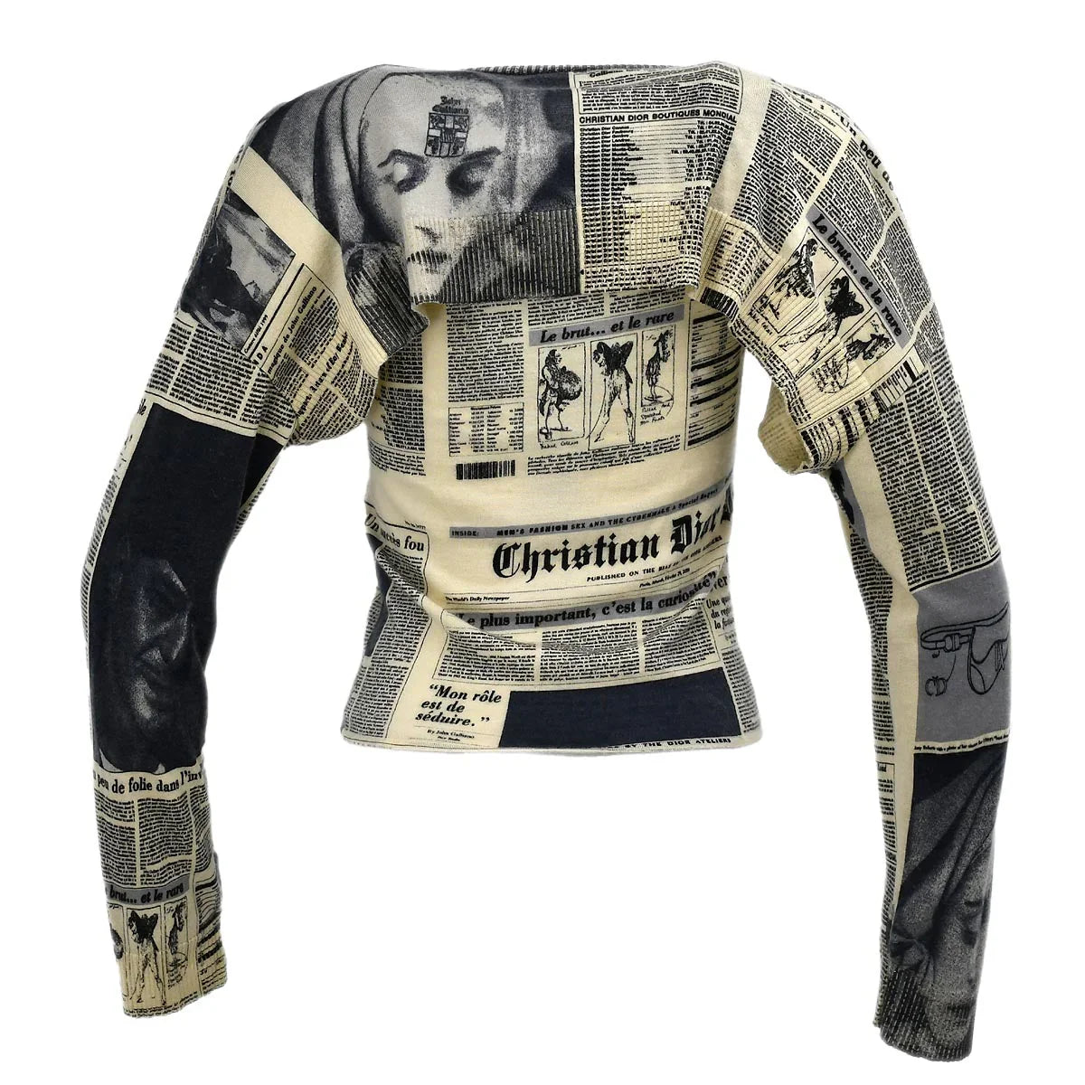 Christian Dior Newspaper Top Bolero Set Beige