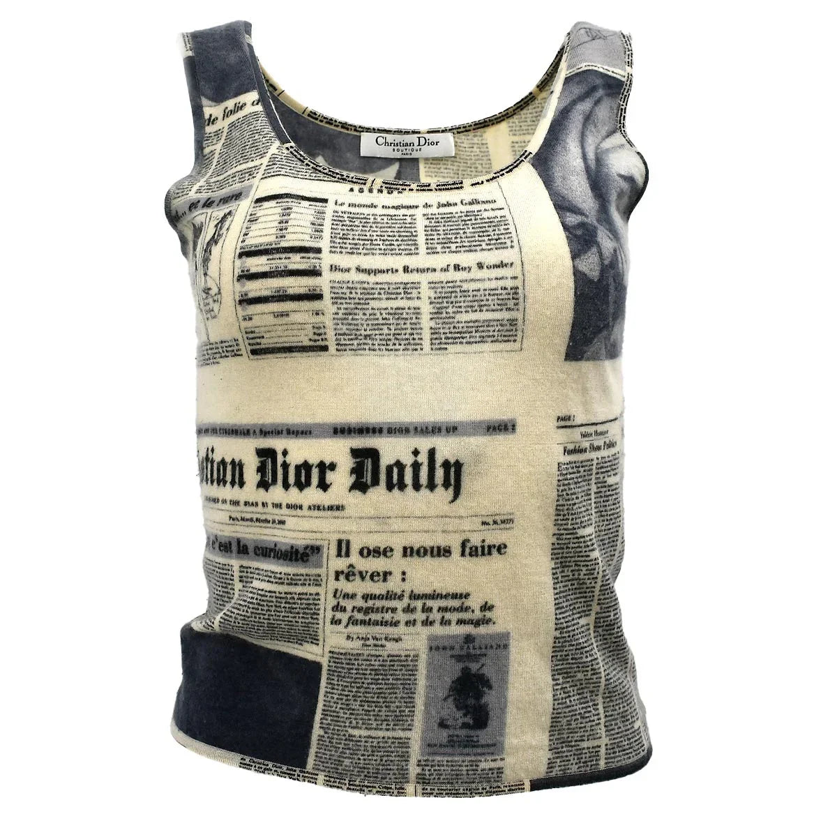 Christian Dior Newspaper Top Bolero Set Beige