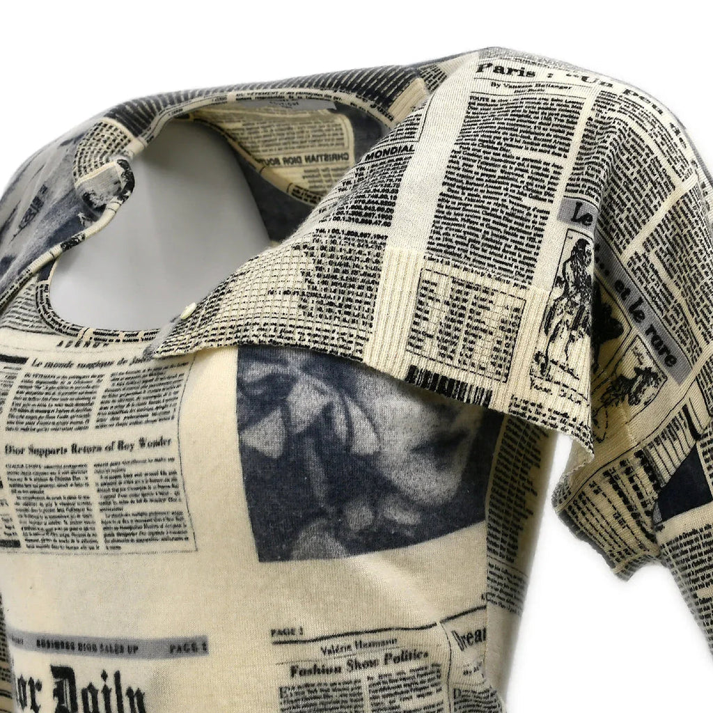 Christian Dior Newspaper Top Bolero Set Beige