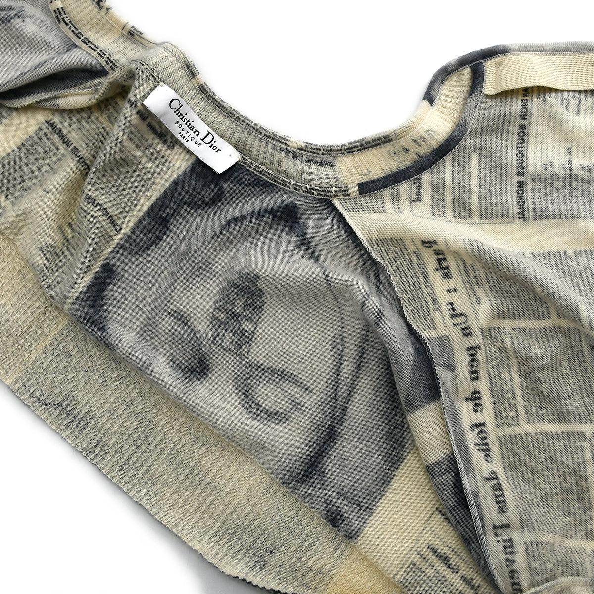 Christian Dior Newspaper Top Bolero Set Beige