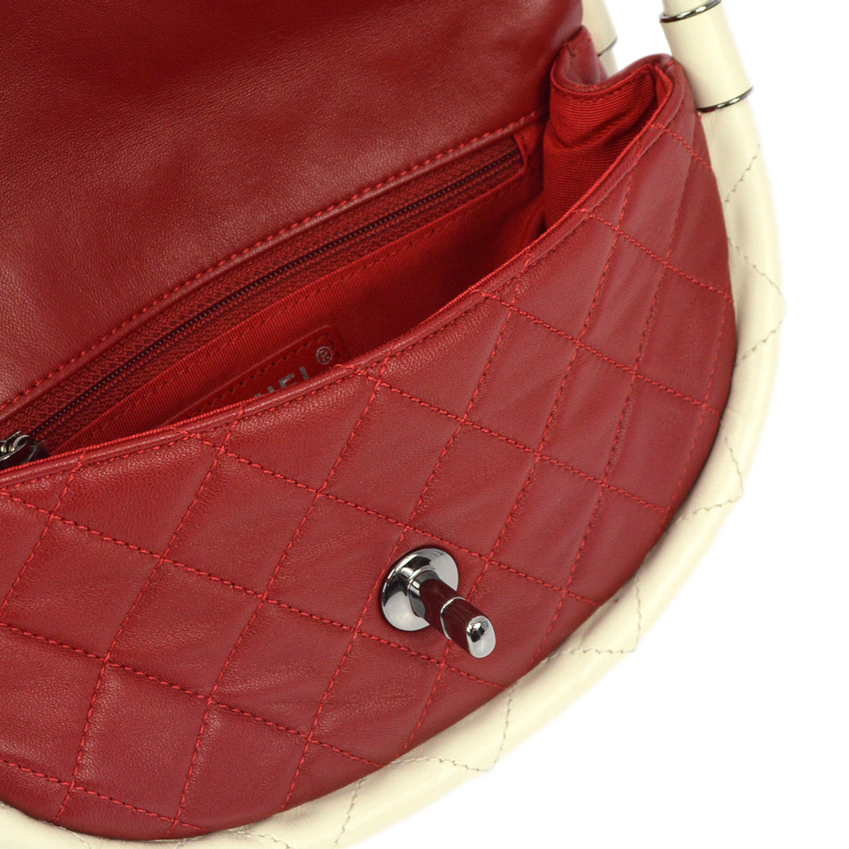 Chanel 2013-2014 Red Lambskin Small Hula Hoop Handbag