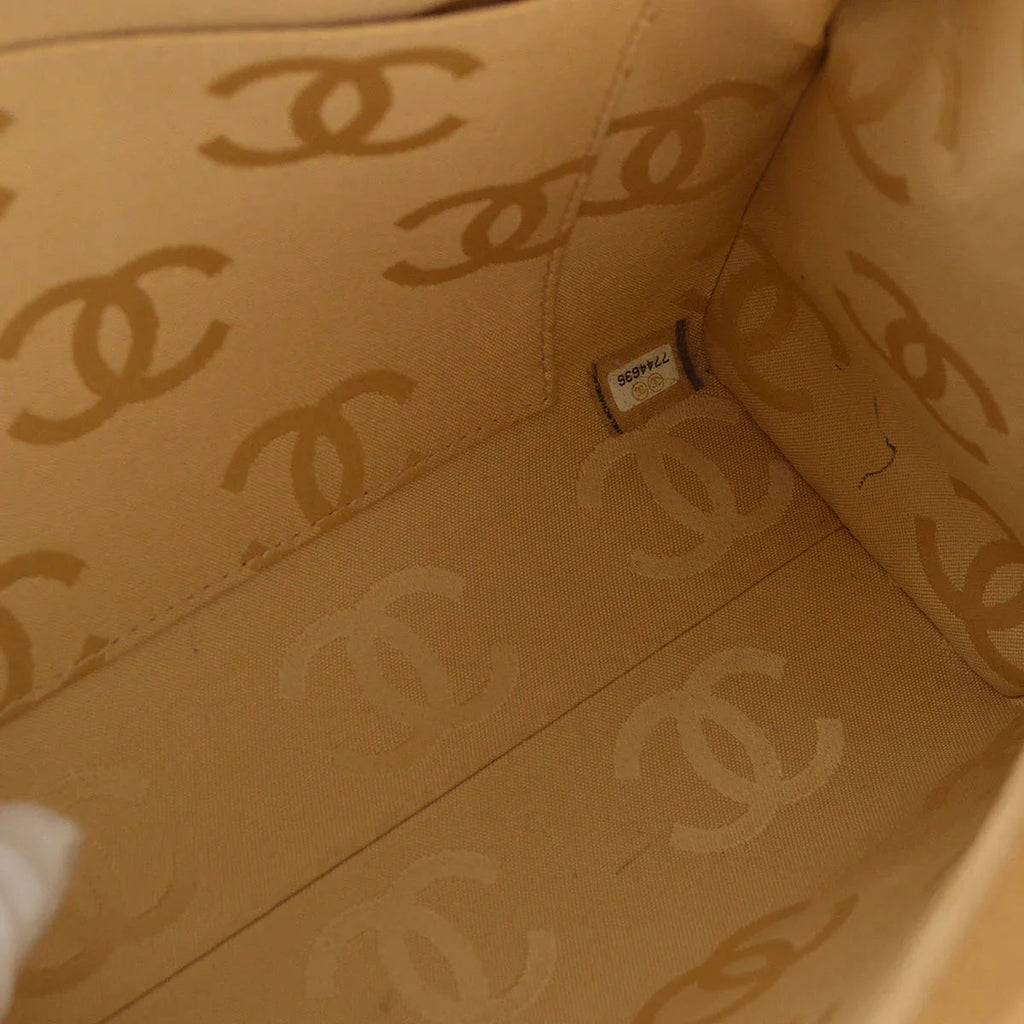 Chanel 2001-2003 Beige Caviar Wild Stitch Choco Bar Chain Handbag
