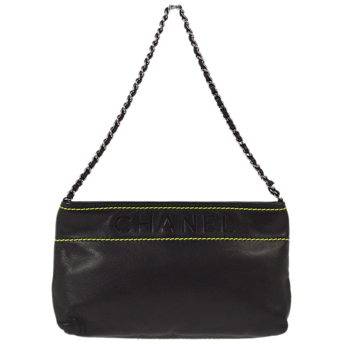 Chanel 2004-2005 Black Lambskin Chain Handbag
