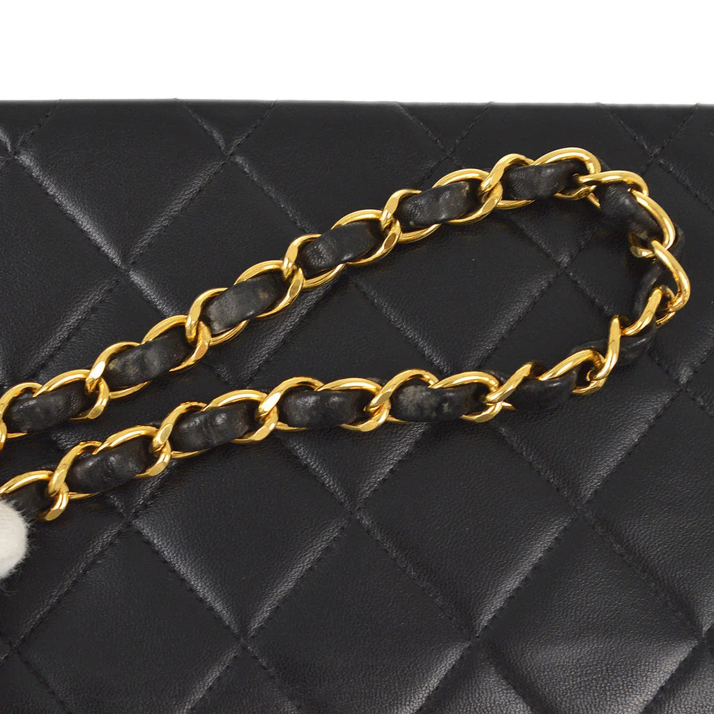 Chanel 1996-1997 Black Lambskin Small Diana Shoulder Bag