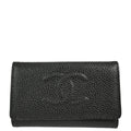 Chanel 2000-2001 Black Caviar Six Hook Key Case Small Good