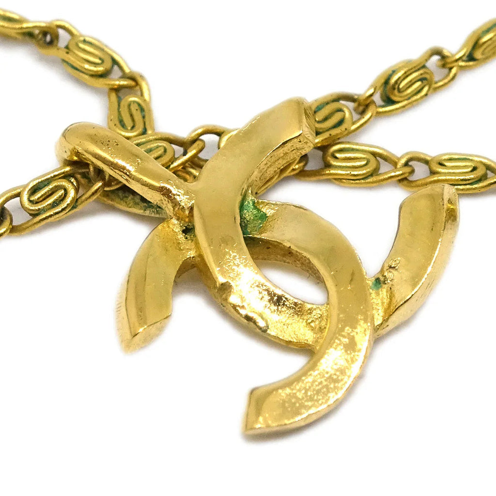 Chanel Gold CC Pendant Necklace 1982