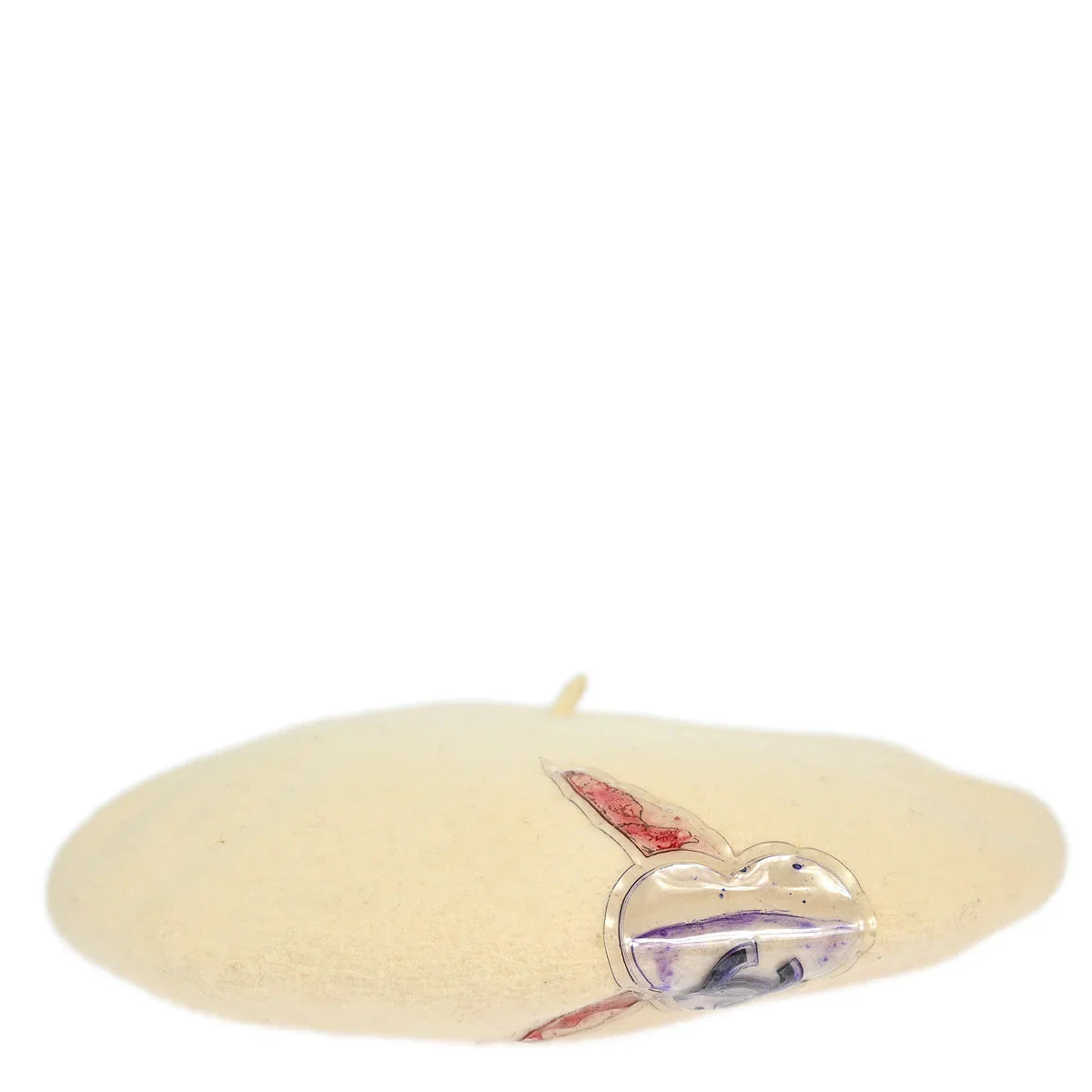 Chanel Ivory Hat Beret Small Good