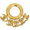 Chanel Hoop Brooch Pin Corsage Gold 94P