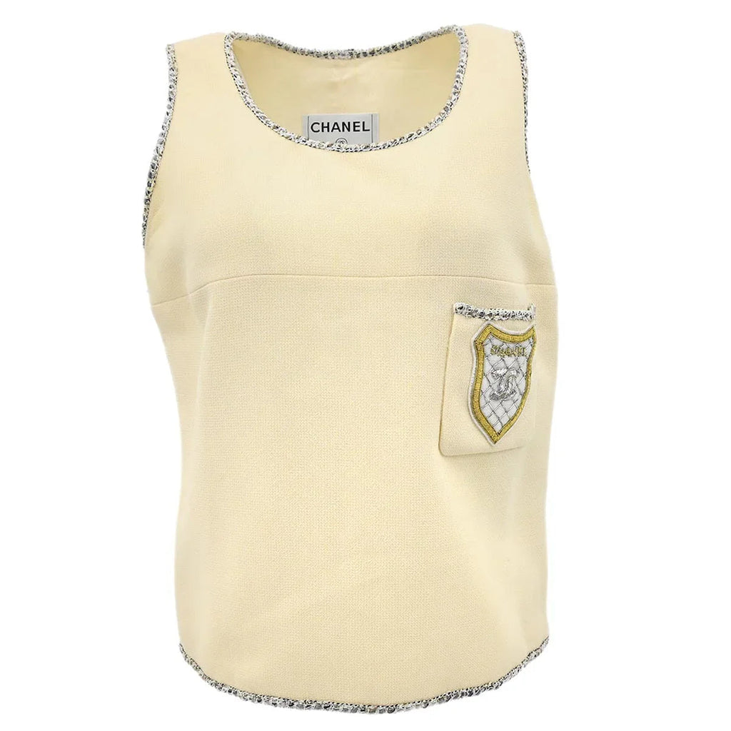 Chanel Sleeveless Top Ivory 05C #42