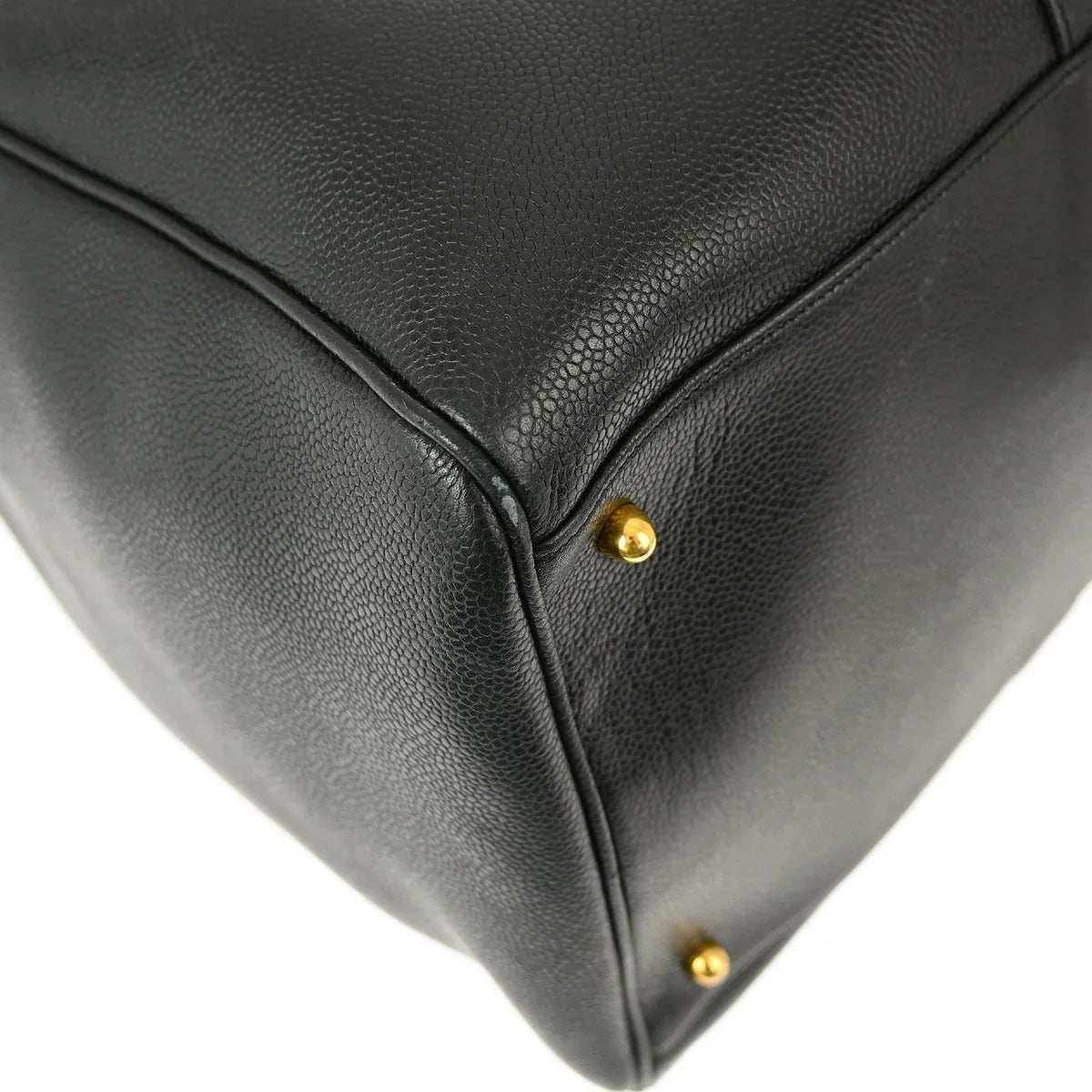 Chanel 1994-1996 Black Caviar 2way Duffle Shoulder Handbag