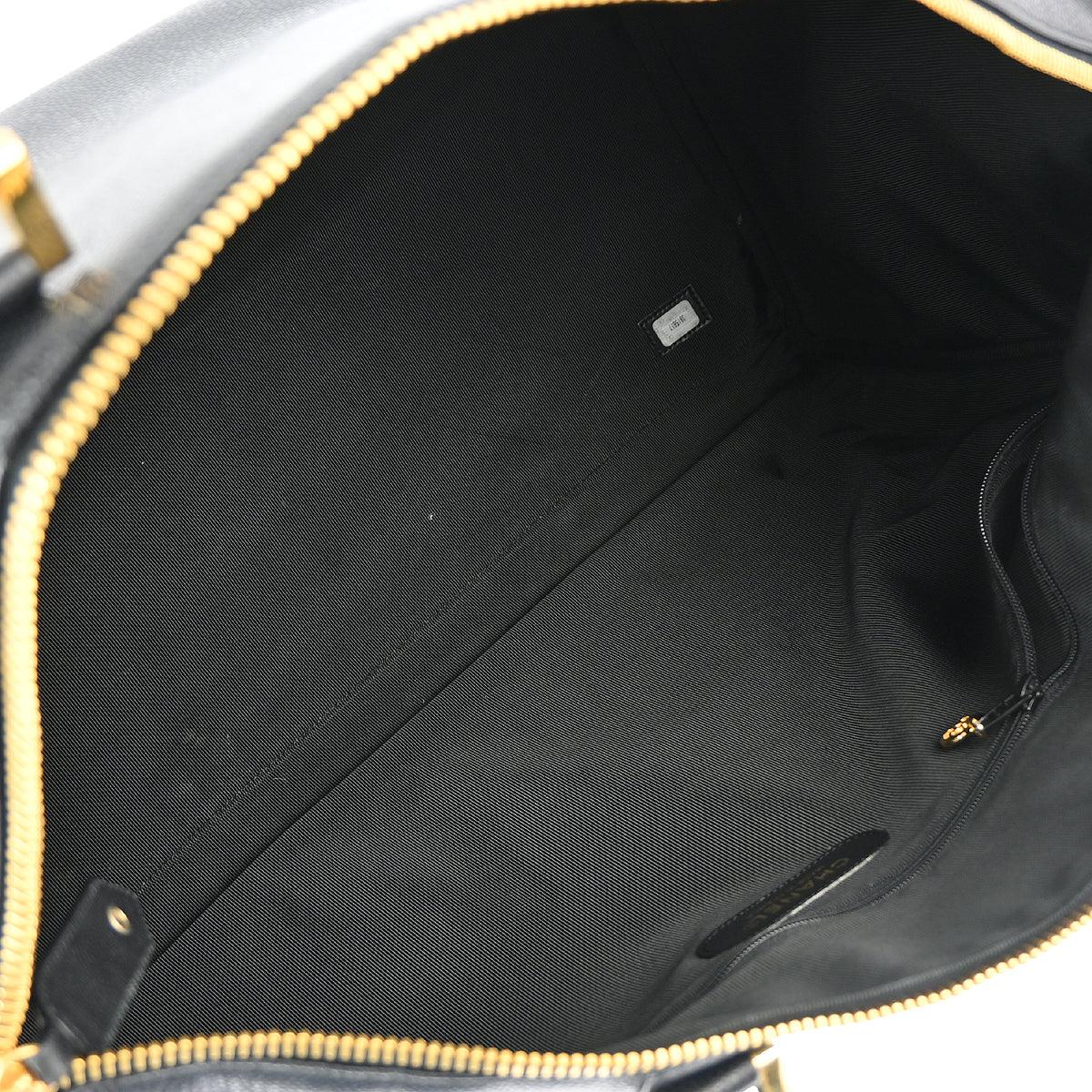 Chanel 1994-1996 Black Caviar 2way Duffle Shoulder Handbag