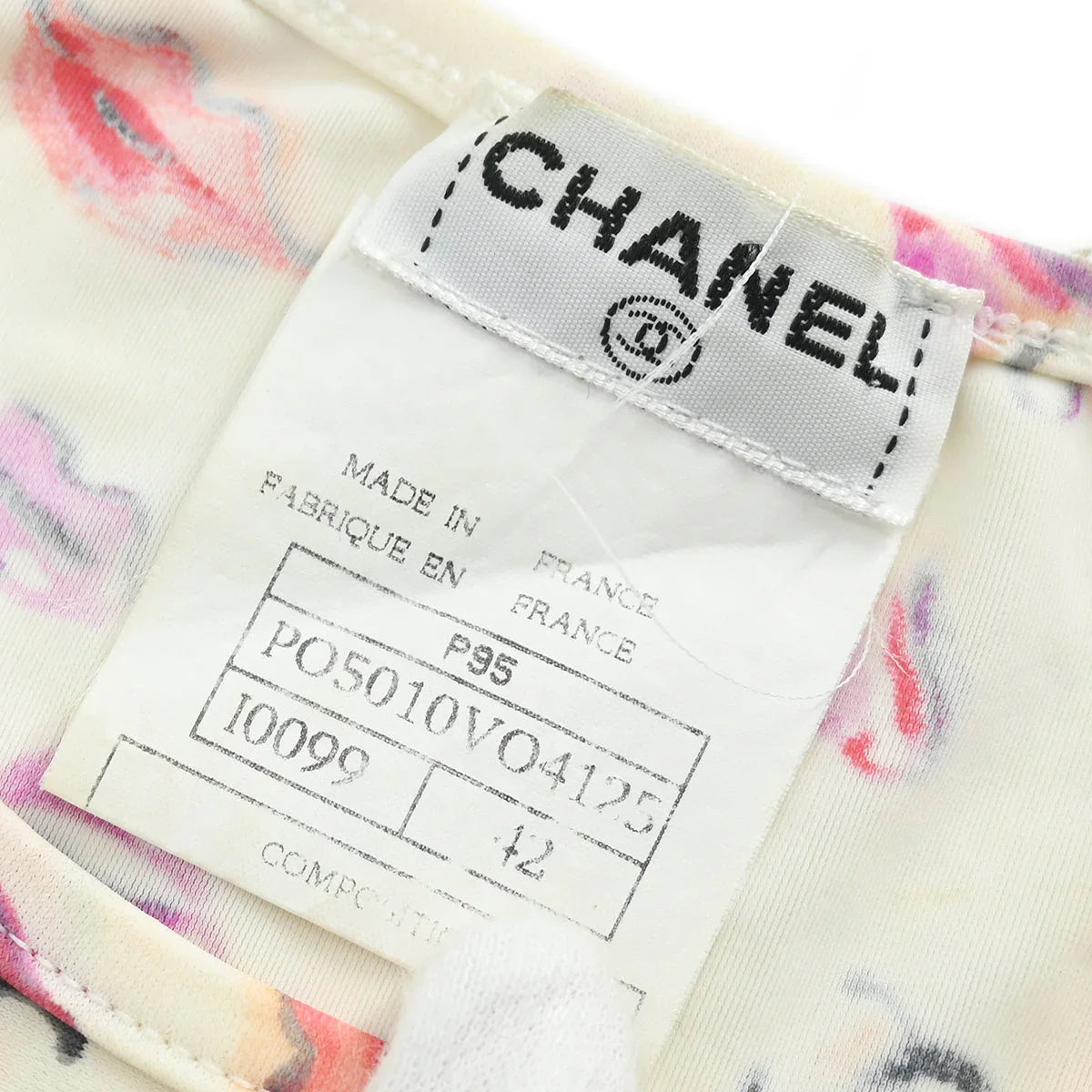 Chanel Lips Print  Cropped T-shirt Ivory P95 #42