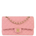 Chanel 2004-2005 Pink Caviar Medium Classic Double Flap Shoulder Bag