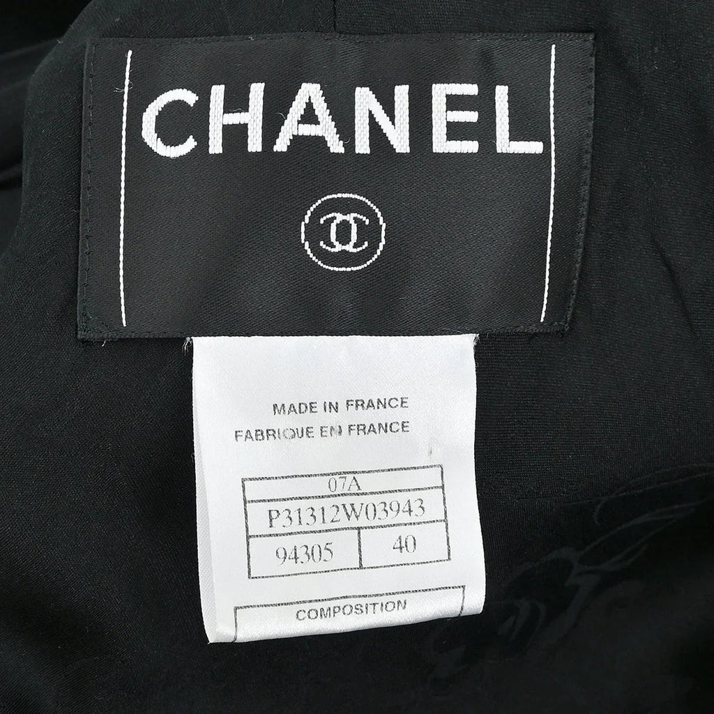 Chanel 2007 Single Breasted Jacket Black 07A #40