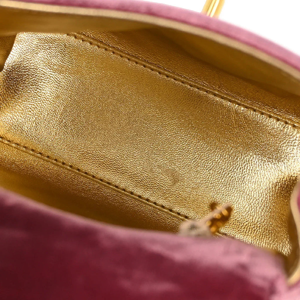 Chanel Pink Velvet Handbag