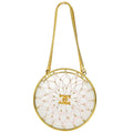 Chanel * 1990s Minaudiere Dreamcatcher Beaded Gold Transparent Round Circle Bag