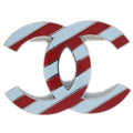 Chanel 2016 CC Brooch Pin Bordeaux Gray 16S