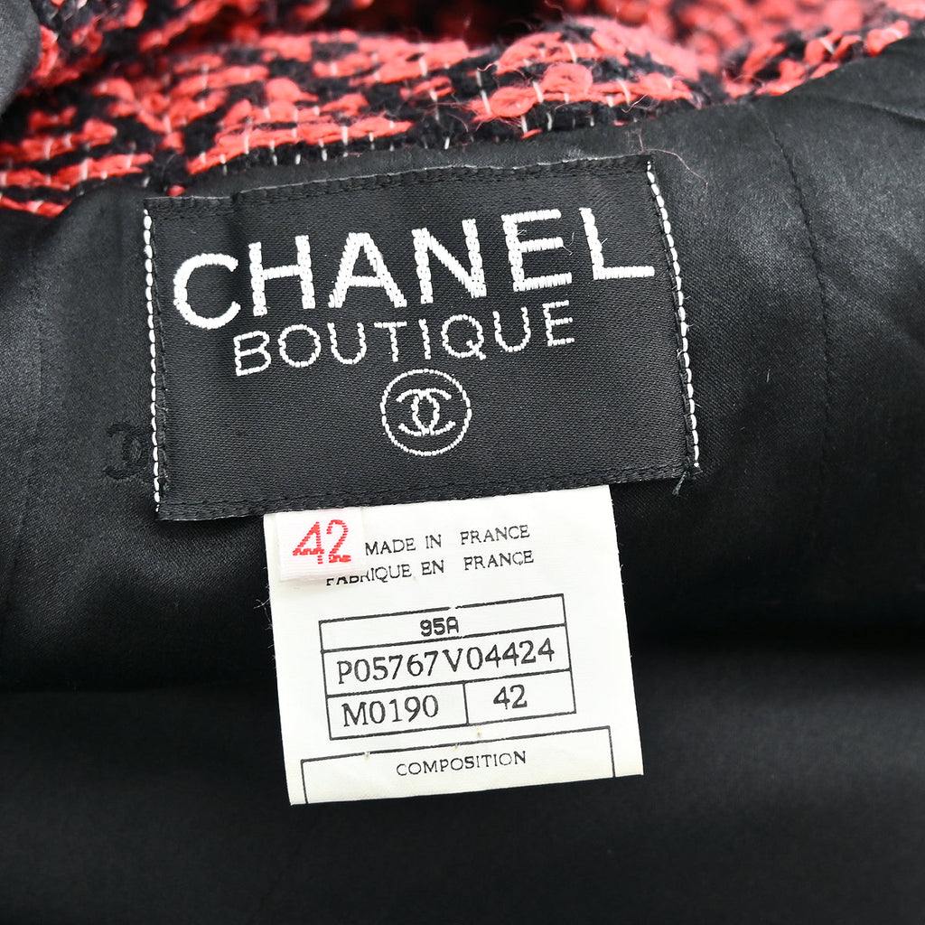 Chanel 1995 Single Breasted Jacket Red Black #42