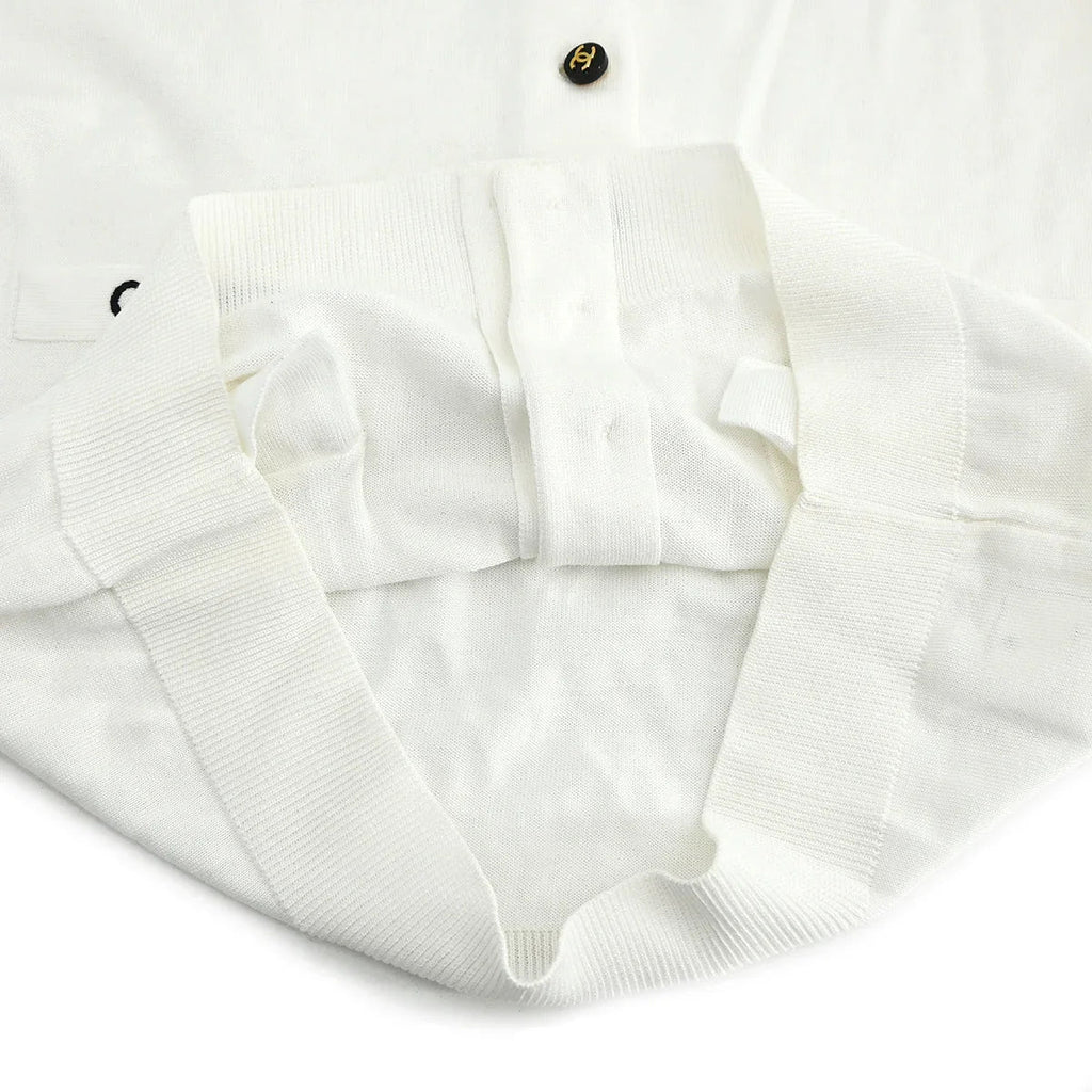 Chanel Short Sleeve Cardigan White #34
