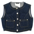 Chanel Sleeveless Vest Denim Jacket Indigo #40