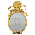 Chanel Bow Mirror Brooch Pin Gold