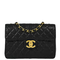 Chanel Black Caviar Jumbo Classic Flap Shoulder Bag