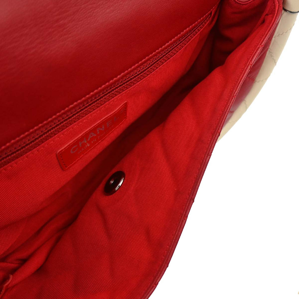 Chanel 2013-2014 Red Lambskin Medium Hula Hoop Handbag