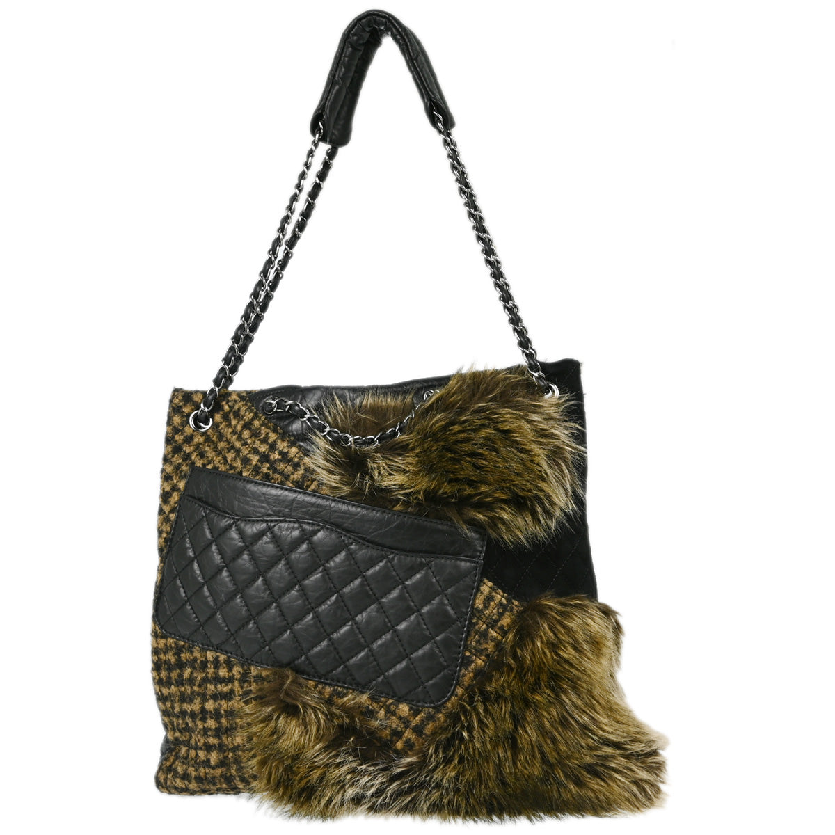 Chanel 2010-2011 Faux Fur Calfskin XL Tote Bag