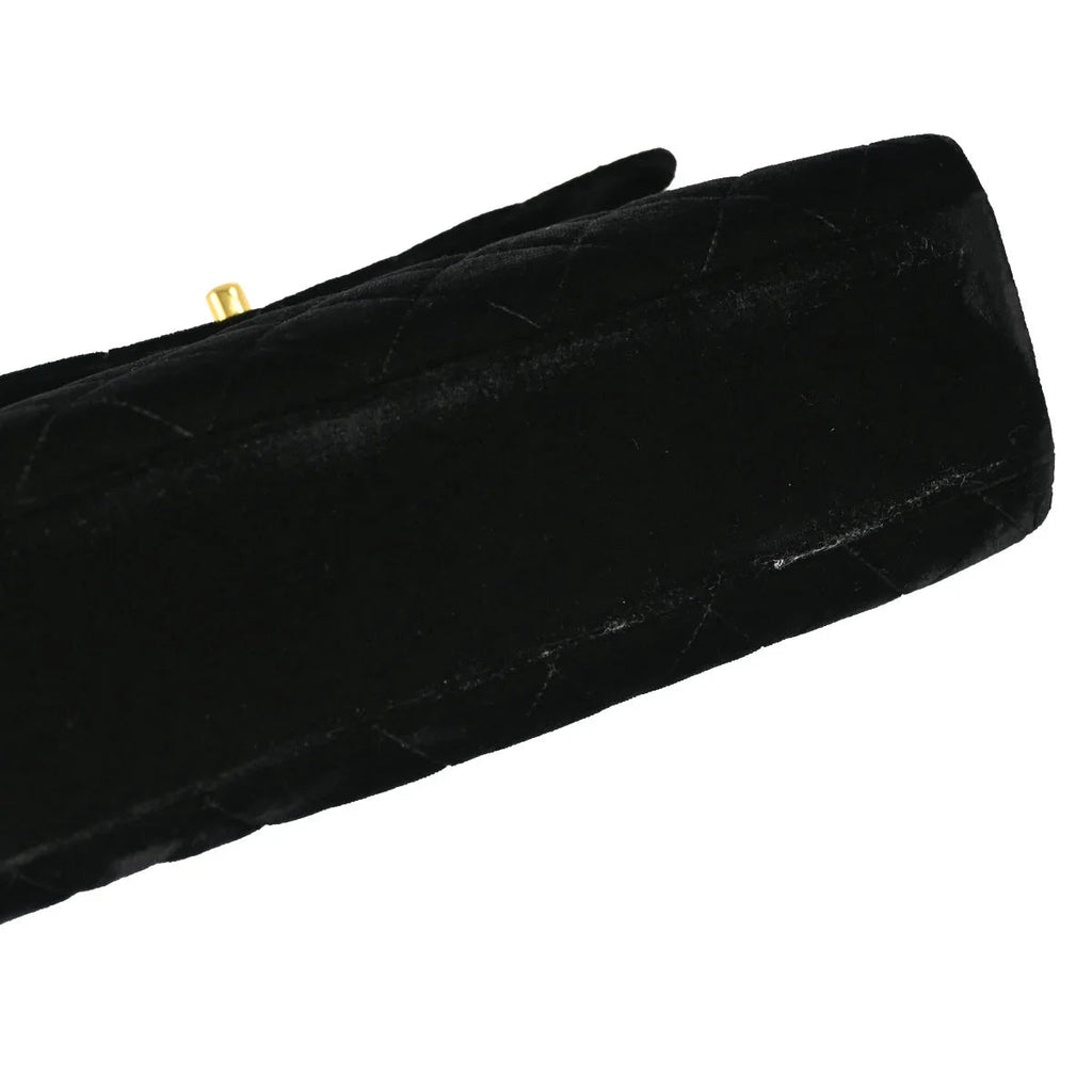 Chanel 1996-1997 Black Velvet Kelly Handbag