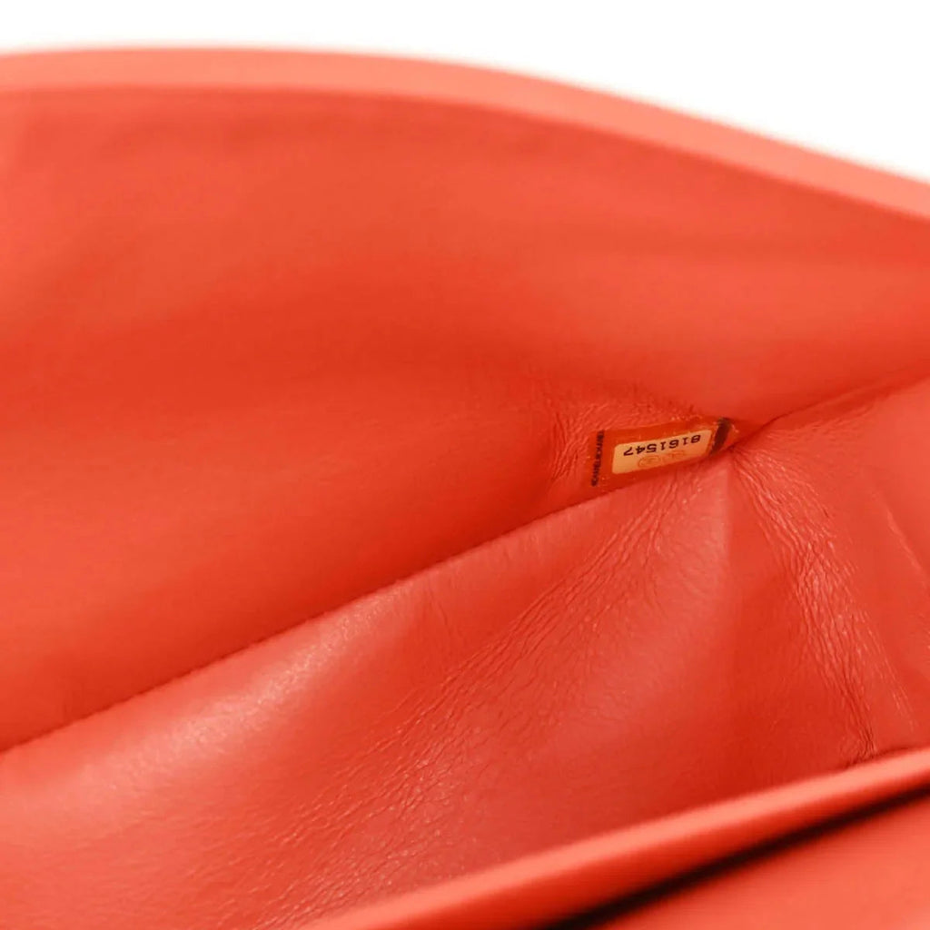 Chanel 2003-2004 Orange Caviar Medium Classic Double Flap Shoulder Bag