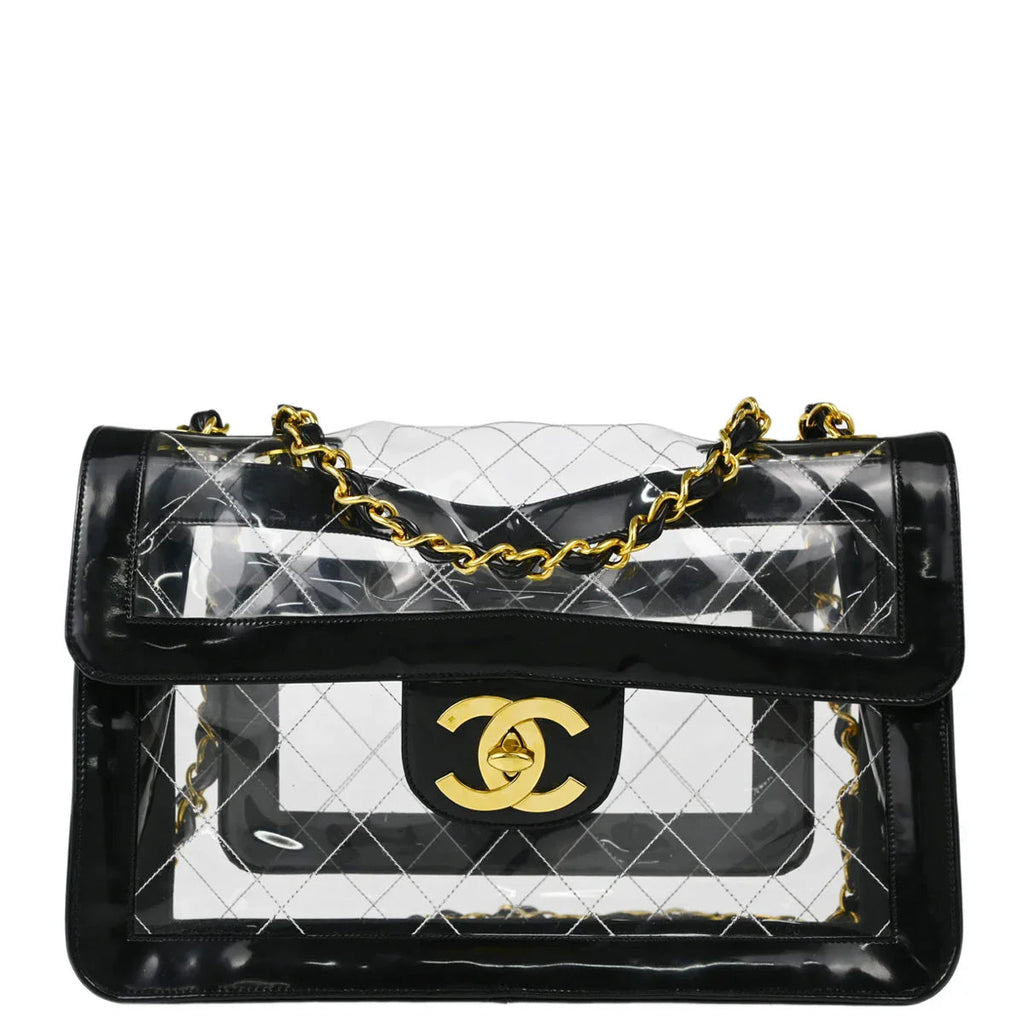 Chanel 1994-1996 PVC Maxi Classic Flap Shoulder Bag