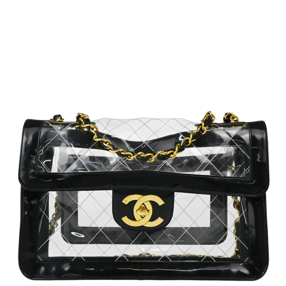 Chanel 1994-1996 PVC Maxi Classic Flap Shoulder Bag