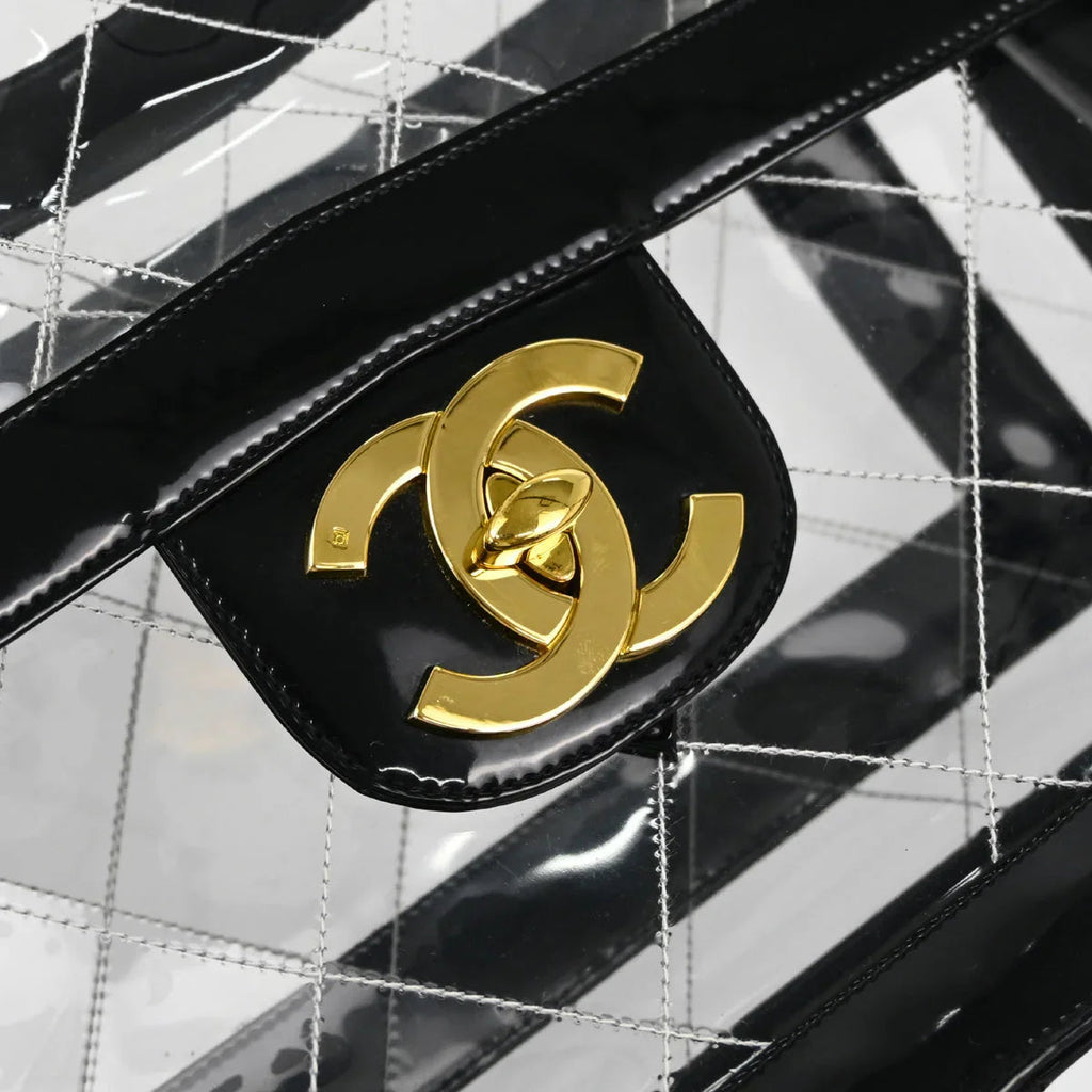 Chanel 1994-1996 PVC Maxi Classic Flap Shoulder Bag